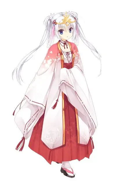 千恋万花：白发角色的巫女装束立绘