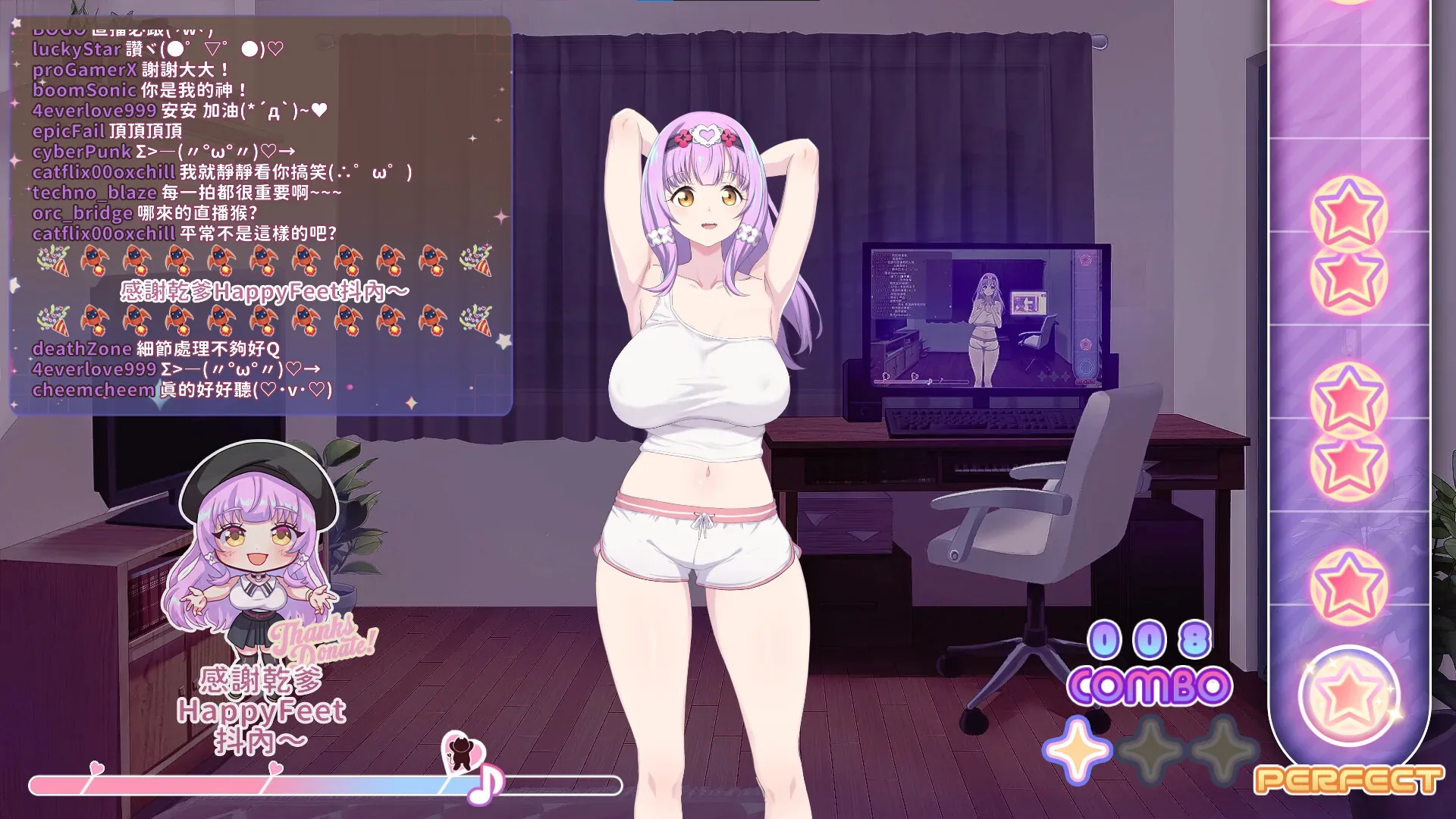 甜蜜魅魔之家：008连击与PERFECT普通音游状态